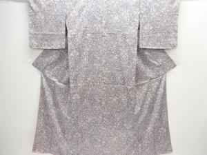 未使用品　花鳥模様小紋着物(重ね衿付き)